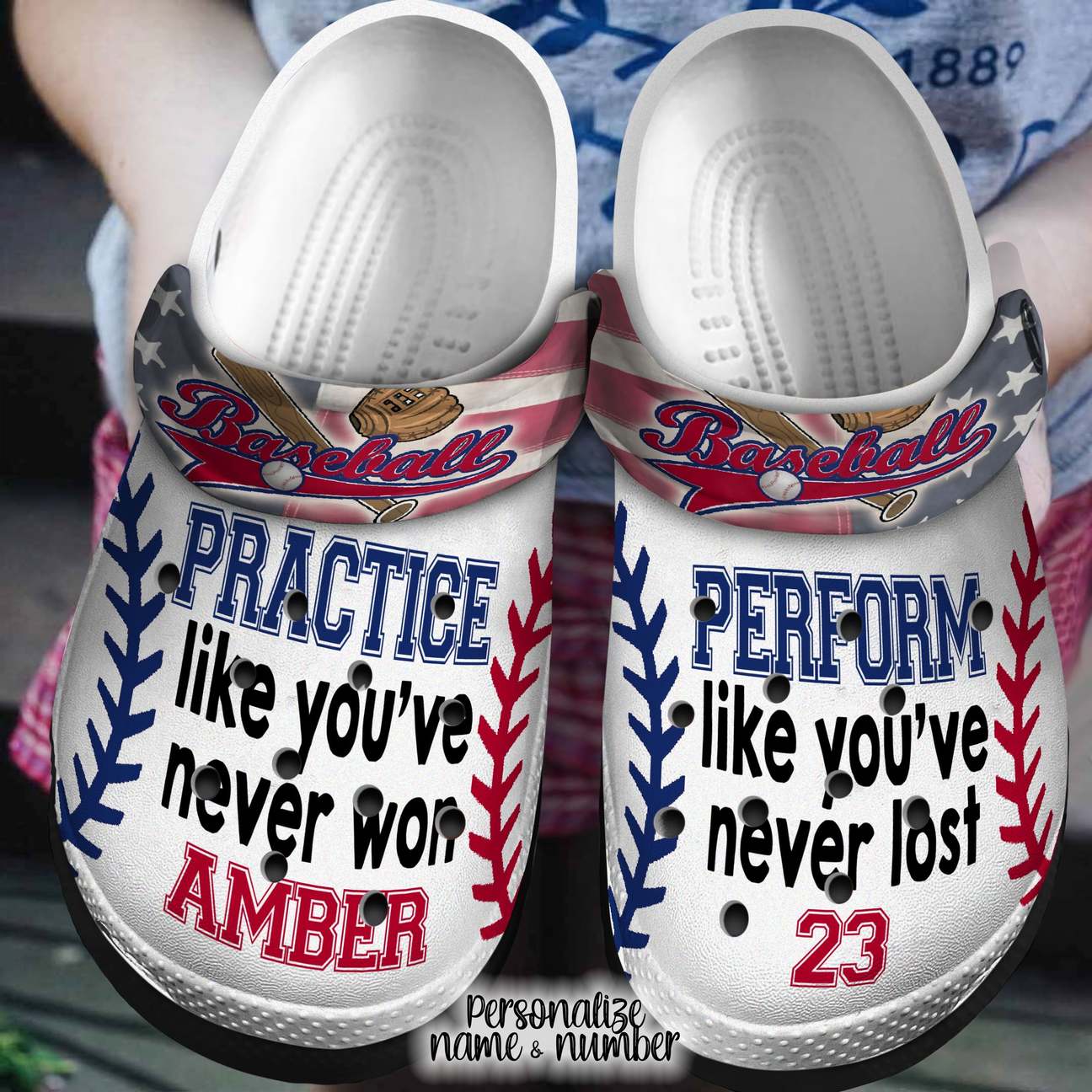 Baseball Personalized Clog, Custom Name, Text, Color, Number Fashion Style For Women, Men, Kid, Print 3D Practice Like You’Ve Never Won