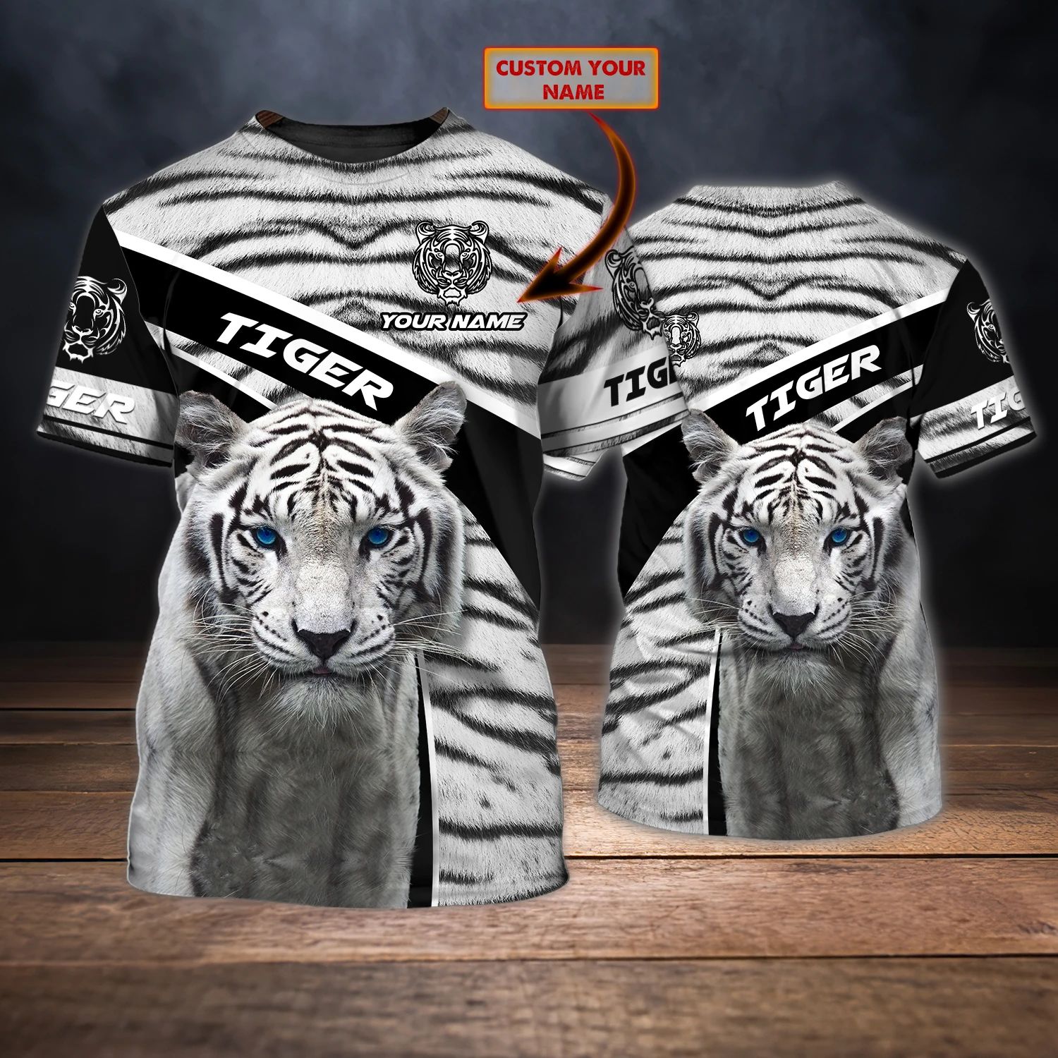 White Tiger – Personalized Name 3D Tshirt – Tad 51