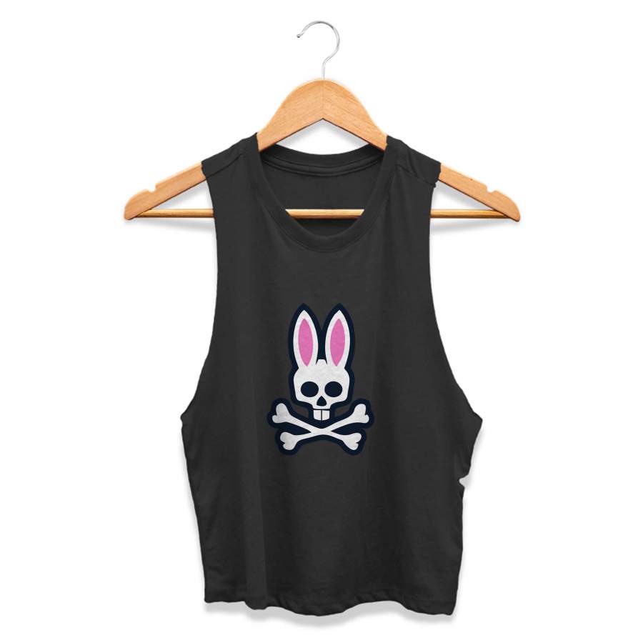 Bunny For Guys Rabbit Graphic Art CPY Womans Crop Tanktop Tee