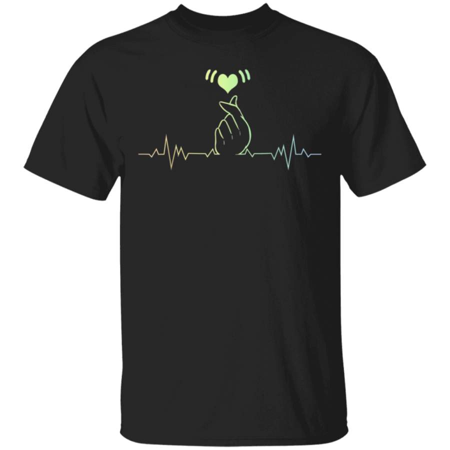 K POP Heartbeat Heart Pulse Love Finger Korean Music Gift T Shirt