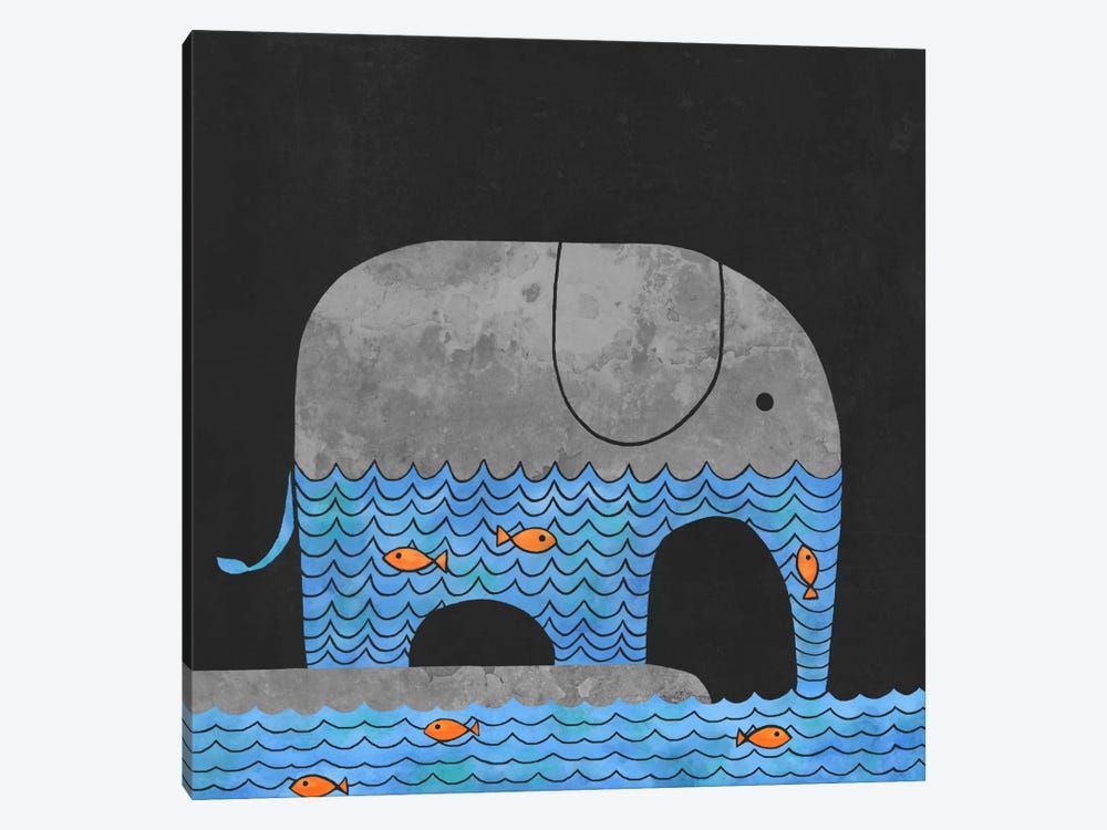 Thirsty Elephant Square Canvas Poster 8″x12″ 12×18″ 18″x26″ 24″x36″ 30″x45″