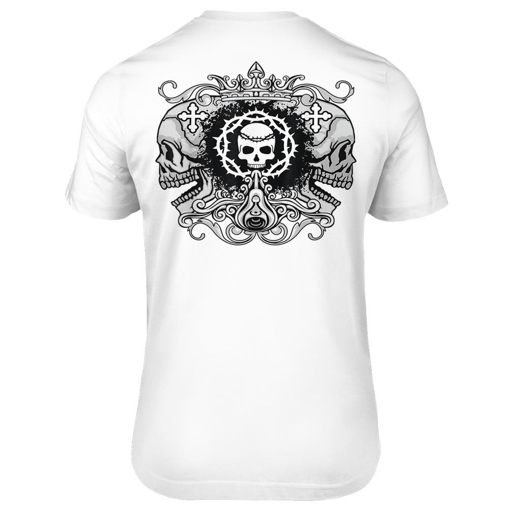 Aztec Skull T-shirt Mexican Skull Mask Calabera Azteca Shirt- print on back- print on back