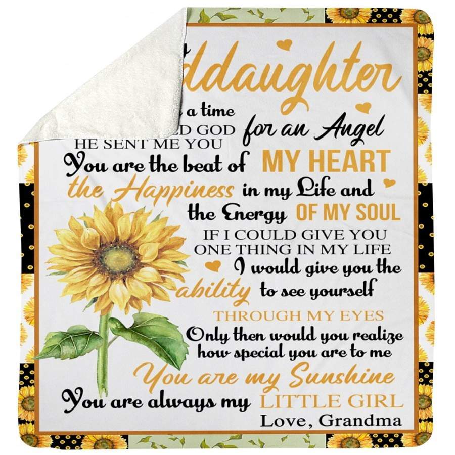 When I Asked God For An Angel He Sent Me You Great Gift For Granddaughter Sherpa Blanket