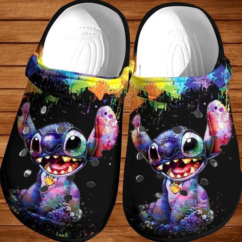 Stitch And Lilo Funny Clogs Clogband Clog Comfortable Water Shoes In Black