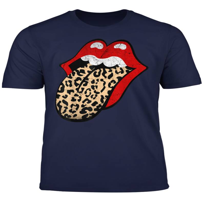 Red Lips Leopard Tongue Iconic Band T Shirt