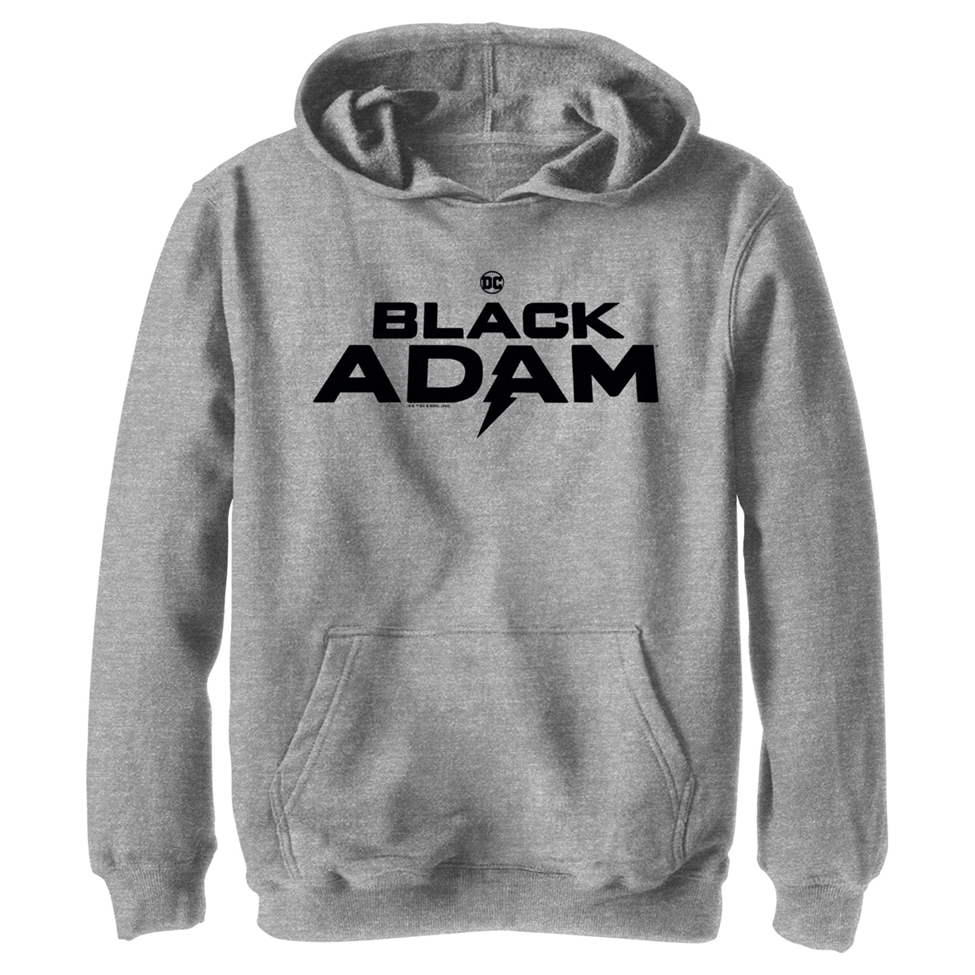 Boy’S Black Adam Bold Black Logo Pull Over Hoodie