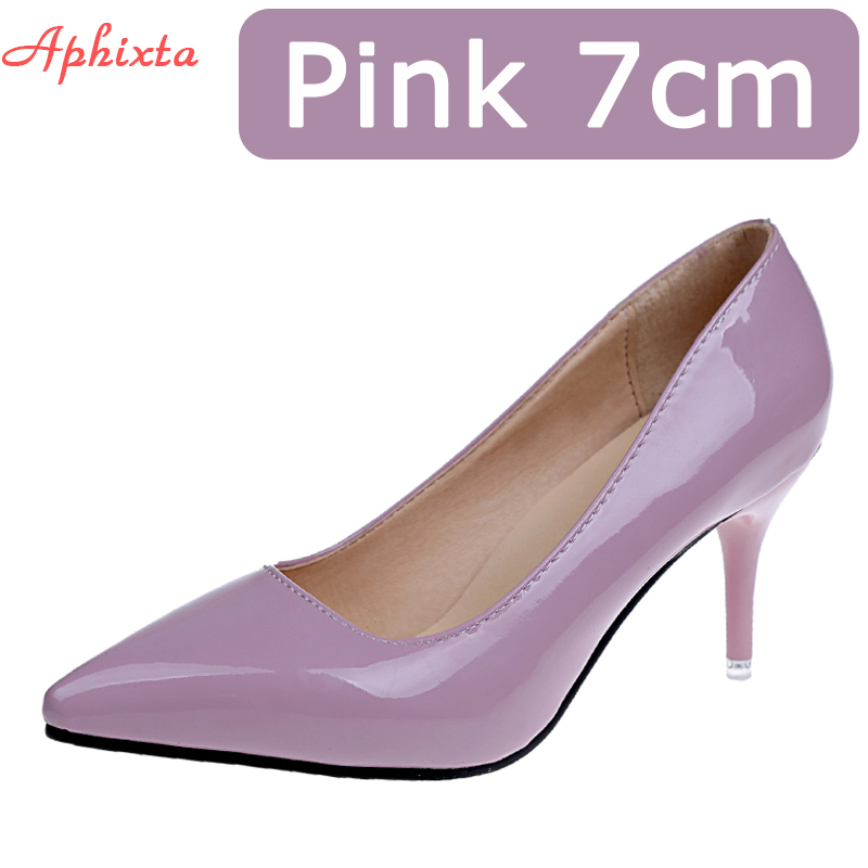 Aphixta 7cm Thin Heels Pumps Women Stiletto-heel Dress Women Shoes Wedding Official Leisure Shoes Plus Big Size 49 50 alx