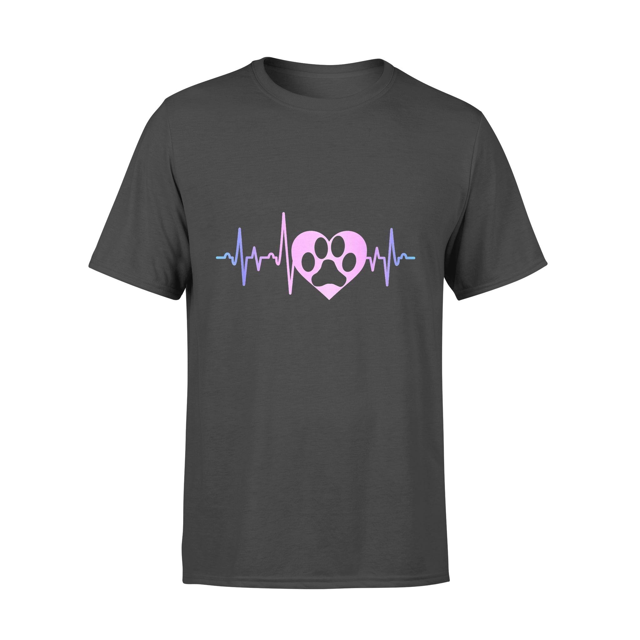 Dog gift idea Paw Print Heartbeat EKG Puppy T-Shirt – Standard T-shirt