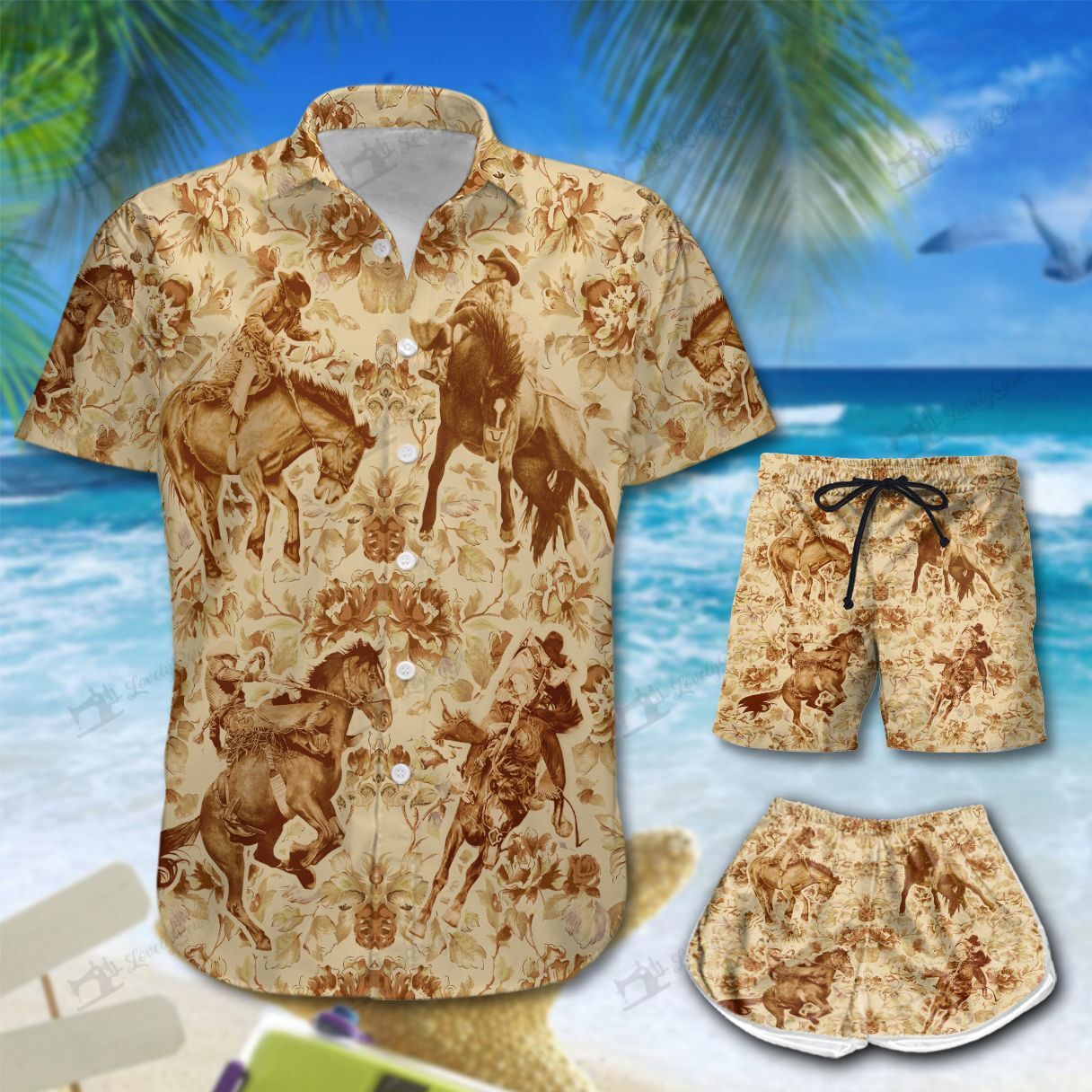 Saddle Bronc Hawaiian Shirt Shorts Ha86273