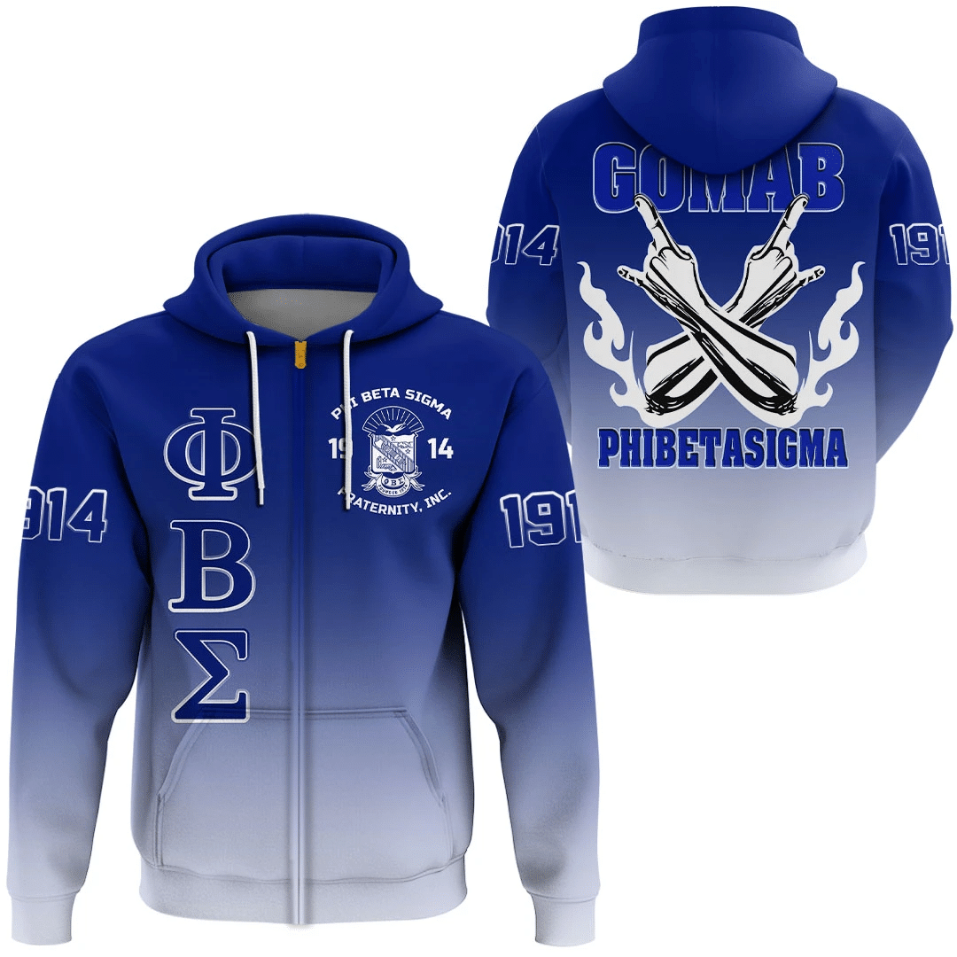 Fraternity Hoodie – Phi Beta Sigma Gradient Zip Hoodie