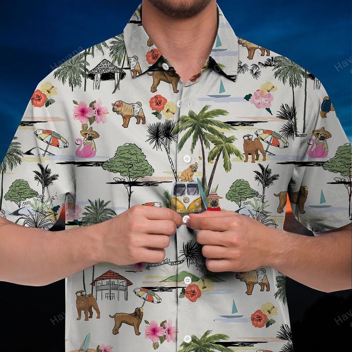 Shar-Pei Hawaiian Shirt Hawaii Beach Retro