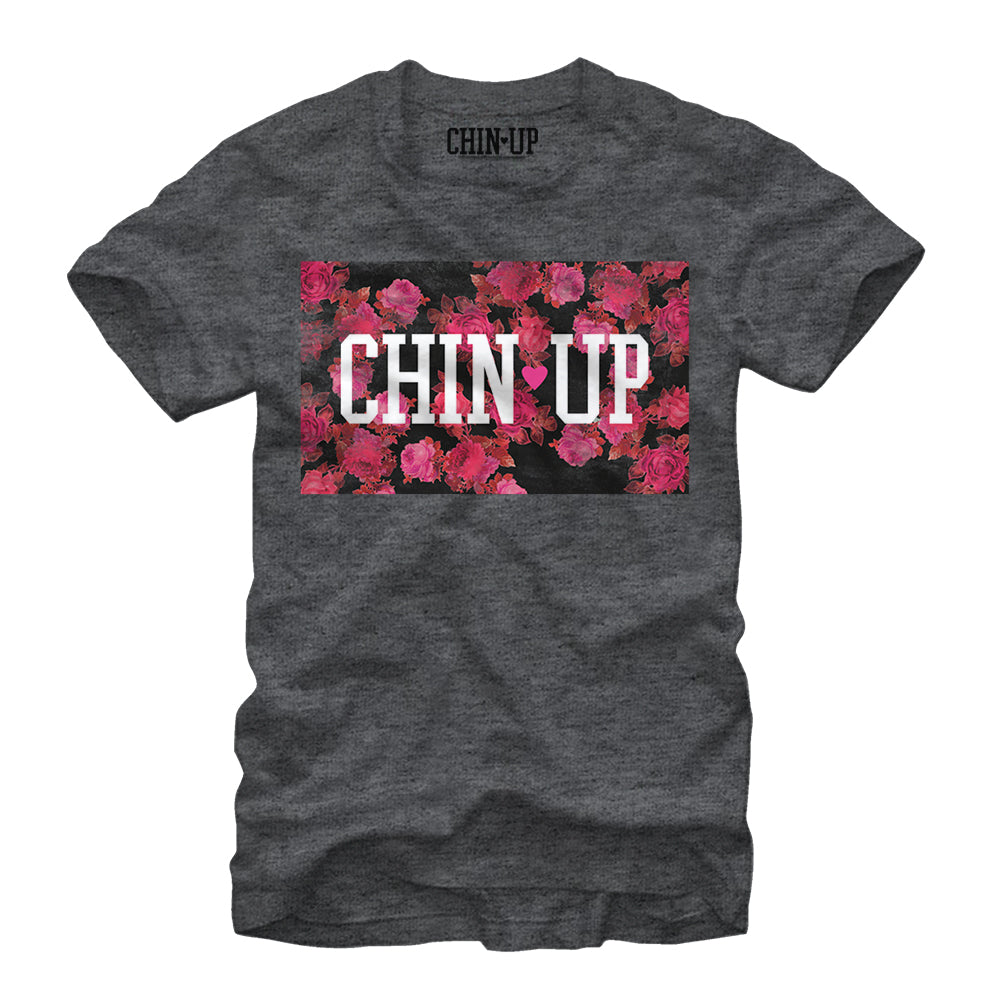 Chin Up Women’S Logo Floral Print  Boyfriend Tee