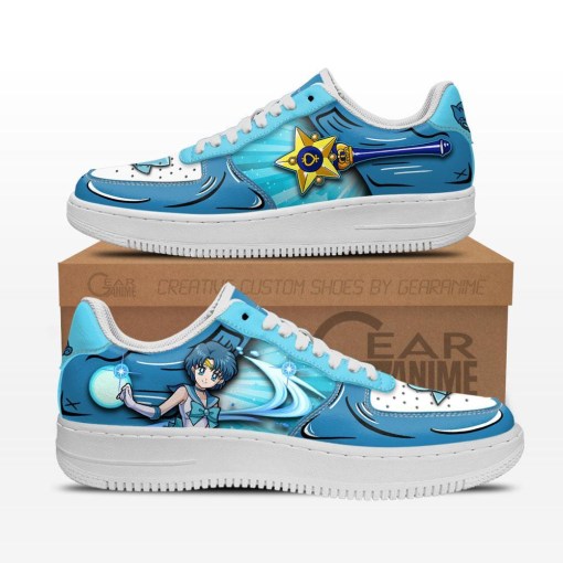 Sailor Mercury Air Shoes Custom Anime Sailor Personalized Name Af1 Sneakers