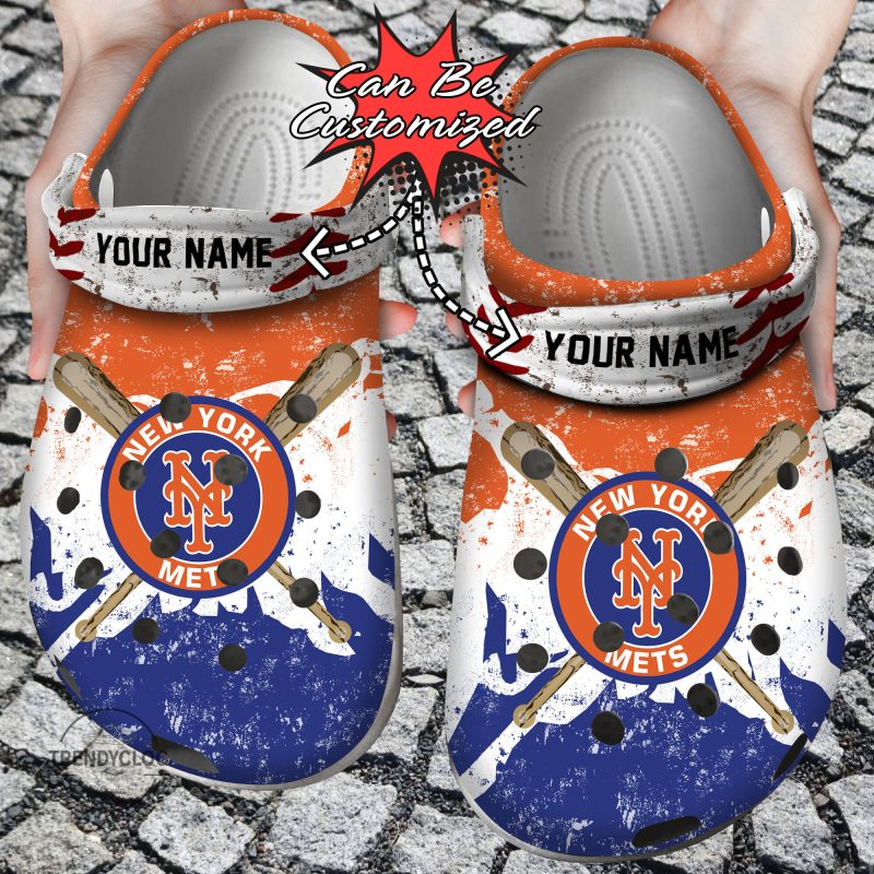 Baseball NY Mets Personalized Watercolor New Clog Shoes