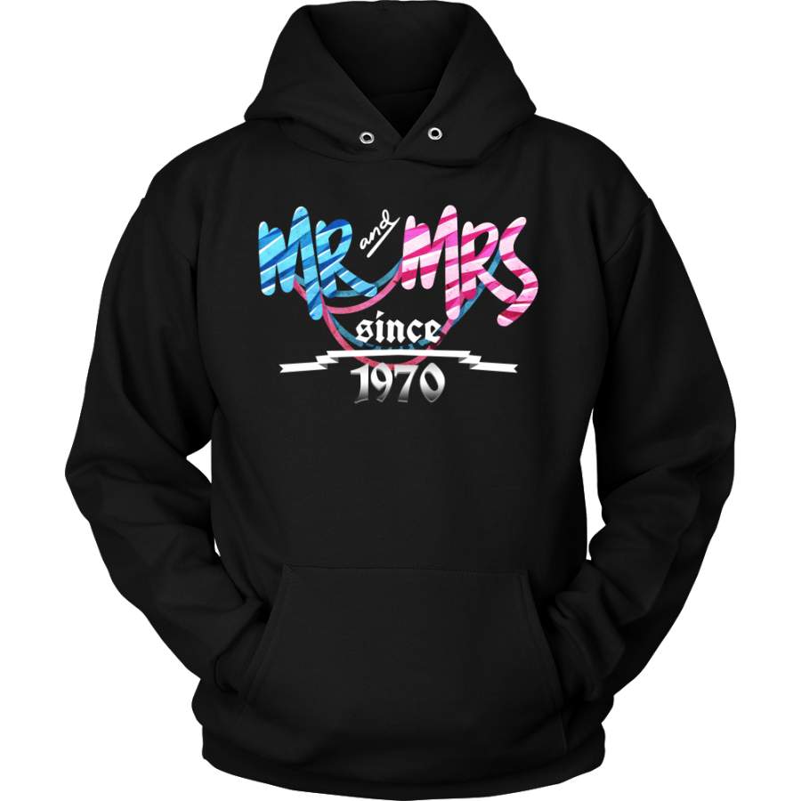 Anniversary Gift Mr and Mrs Since 1970 Marriage, Couples Hoodie