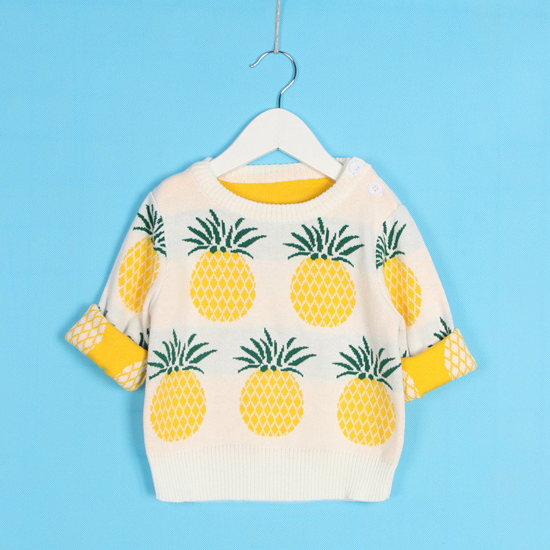 2020 New Children’s Sweaters Pineapple Knitted Sweaters Kids Parent-child Outfit Boys Girls Cotton Kids Sweater for Girls alx