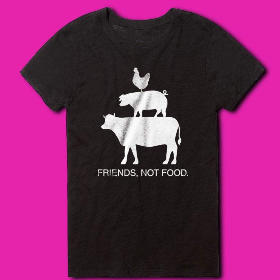 Vegetarian Farm Animal Friends Not Food Vegan Cow Pig Chicken Py 2 Women’S T Shirt