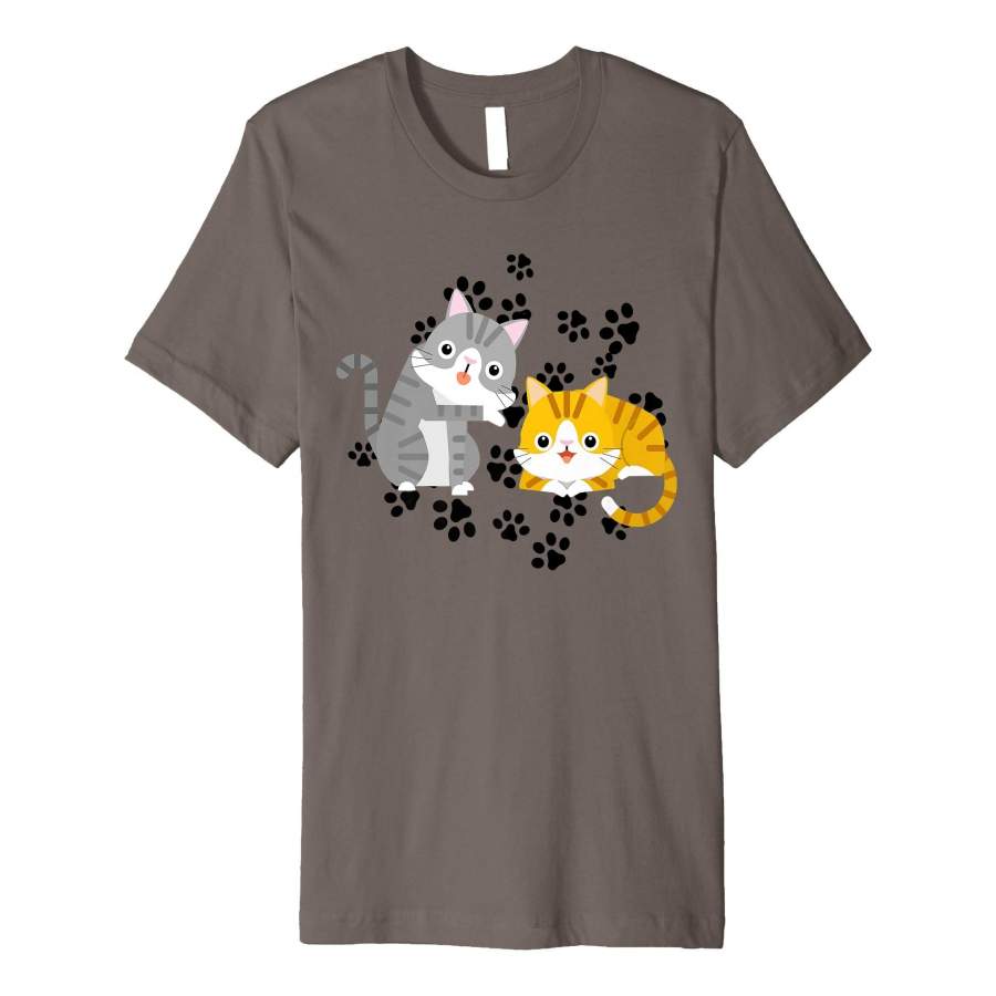 Cute Cartoon Kitten. Cats Animal T-Shirt