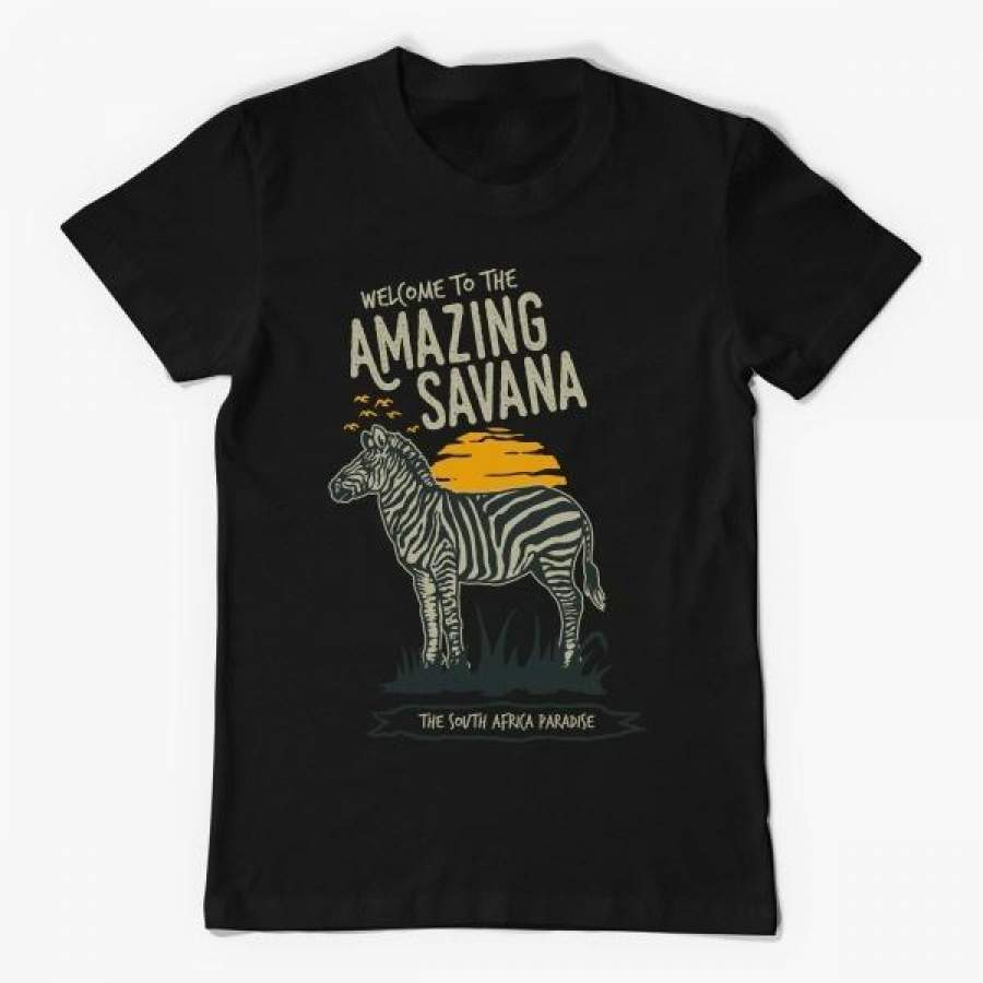 Mens Cotton Short Sleeved Tshirt Zebra Amazing Savana Printing T-Shirt