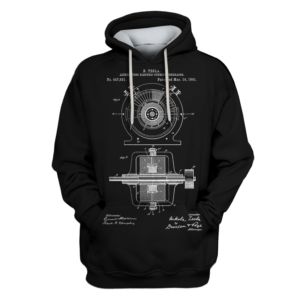 Tesla Alternating Electric Current Generator Custom T-Shirt – Hoodies Apparel