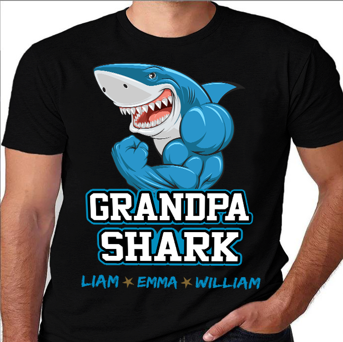 Apayprint – Grandpa Shark Personalized T-Shirt