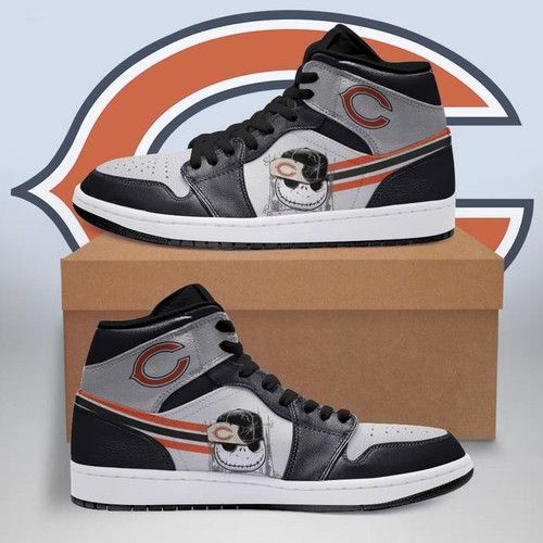 Jack Skellington Chicago Bears Jordan Sneaker High Top Shoes Jordan Sneaker