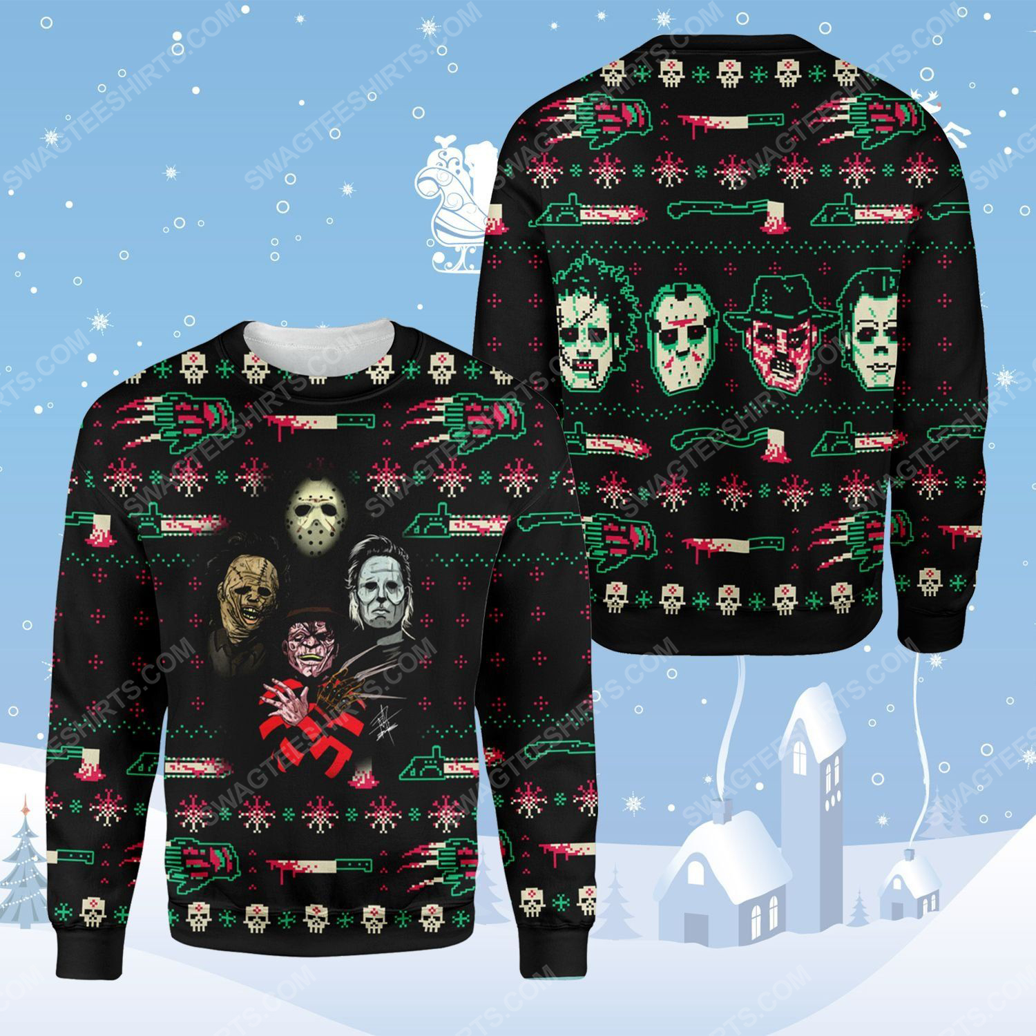 [Special Edition] Halloween Horror Movie Killers ​Ugly Christmas Sweater – Maria