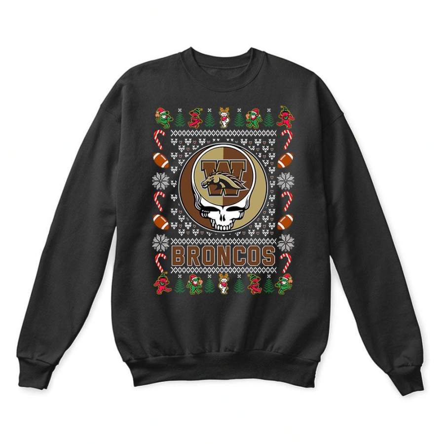 Western Michigan Broncos x Grateful Dead Christmas Ugly Sweater