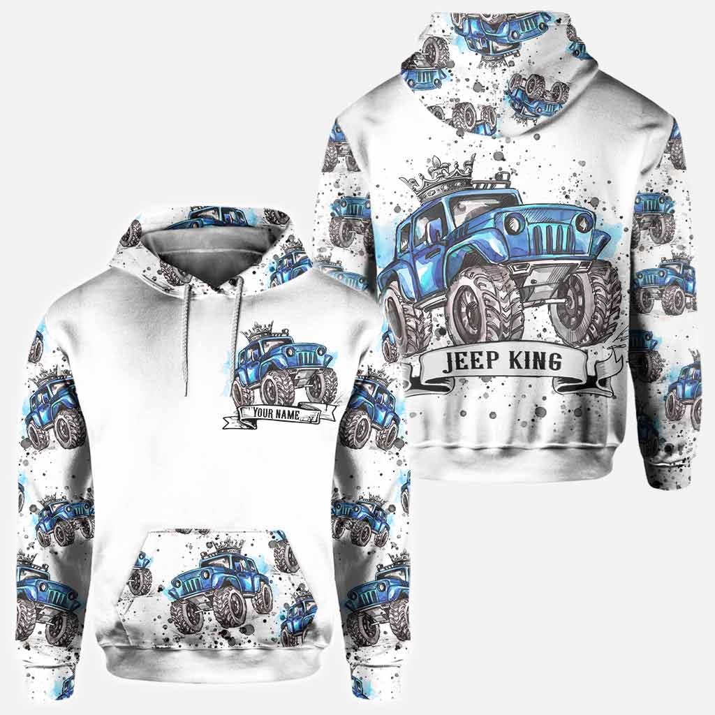 King Queen – Personalize Couple Car Hoodies