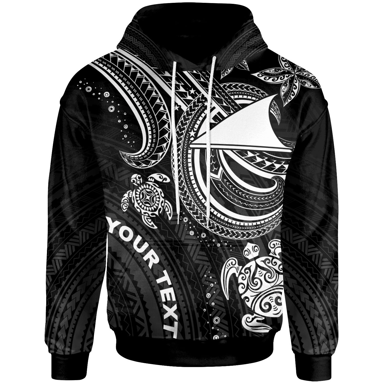 Tokelau Custom Personalised Hoodie – White Turtle – BN26