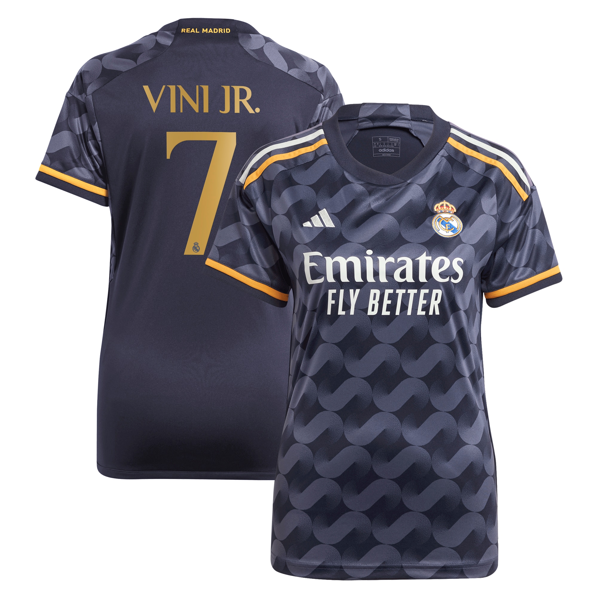 Vinicius Junior Real Madrid Women's 2023/24 Away Replica Player Jersey – Navy