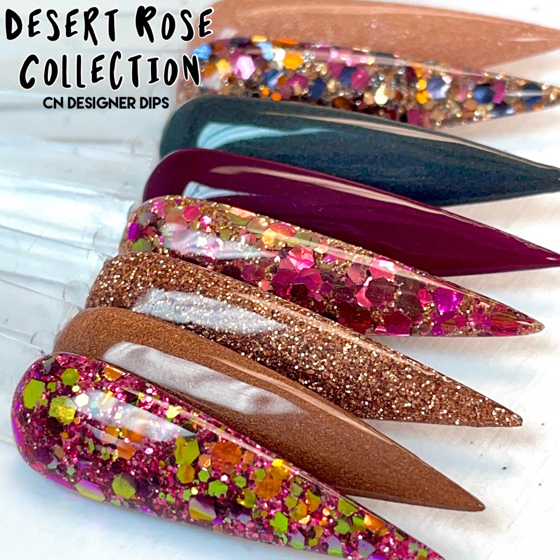 Desert Rose Collection- dip powder, dip powder for nails, nail dip, dip powders, dip nail powder, glitter dip powder, acrylic, nail, nails