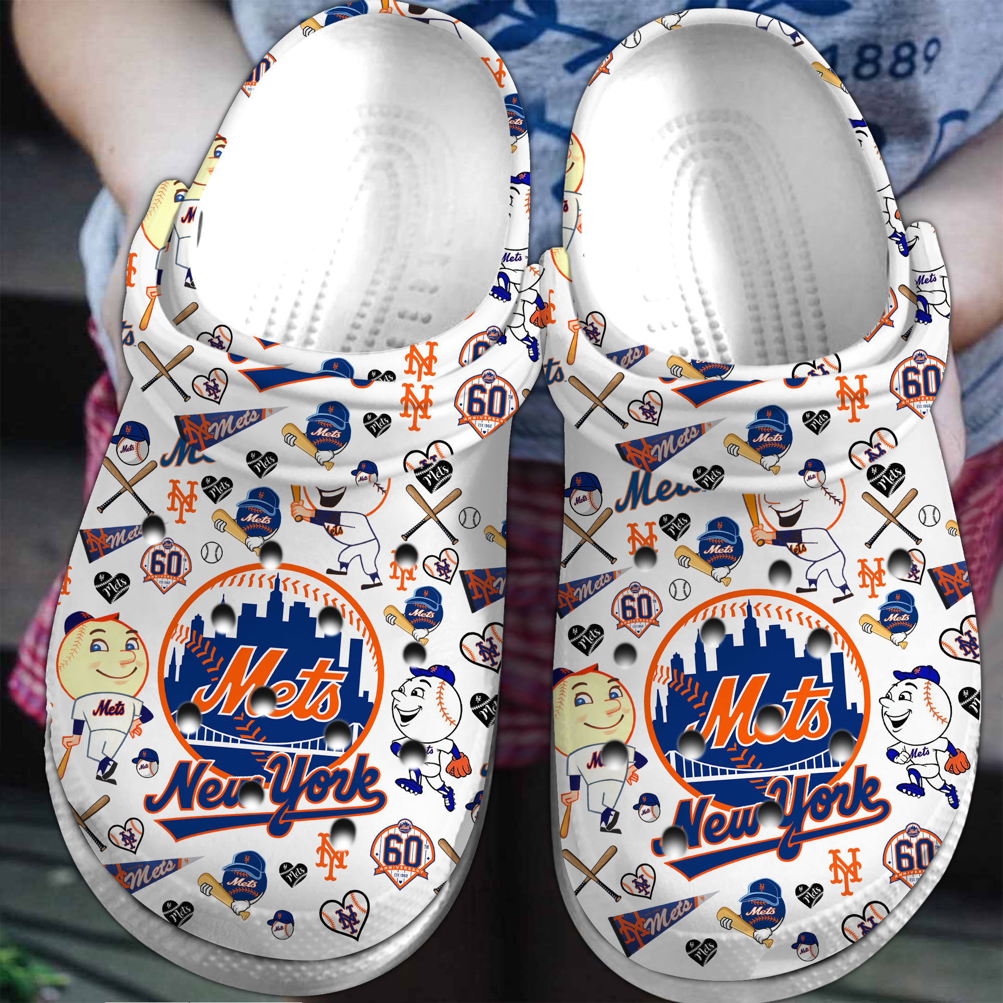 New York Mets MLB Sport Crocss Crocband Clogs Shoes Comfortable For Men Women and Kids