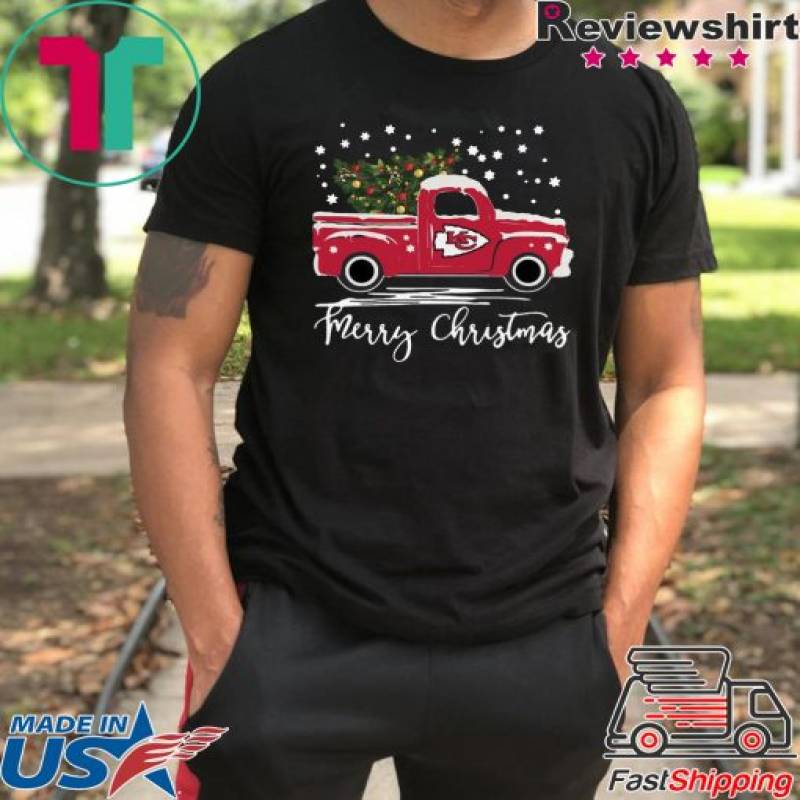 Kansas City Chiefs pickup truck Merry Christmas shirt