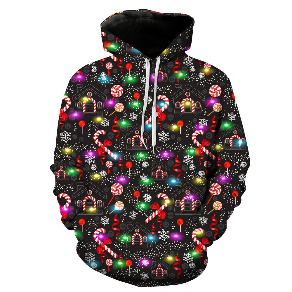 Christmas Hoodies – Candy Snowflake 3D Hoodie