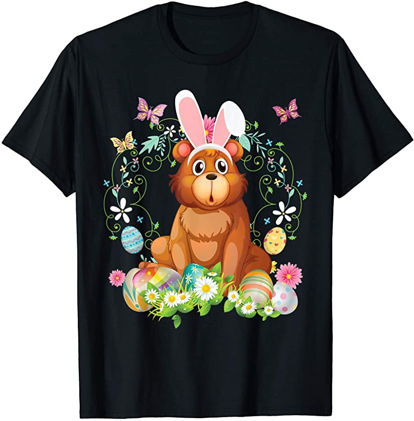 Bunny Bear Happy Easter Day Lover Egg Hunt Lovely Cute T-Shirt