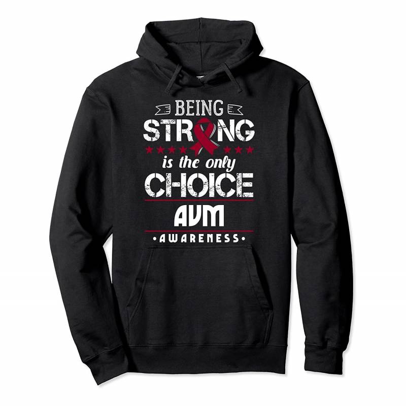 Arteriovenous Malformation Awareness Gift – Burgundy Ribbon Pullover Hoodie