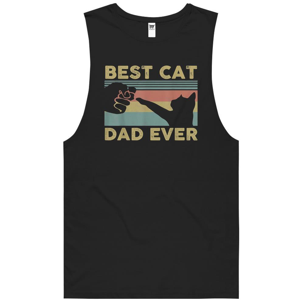 Best Cat Dad Ever Tee Funny Cat Daddy Father Vintage Tank Top