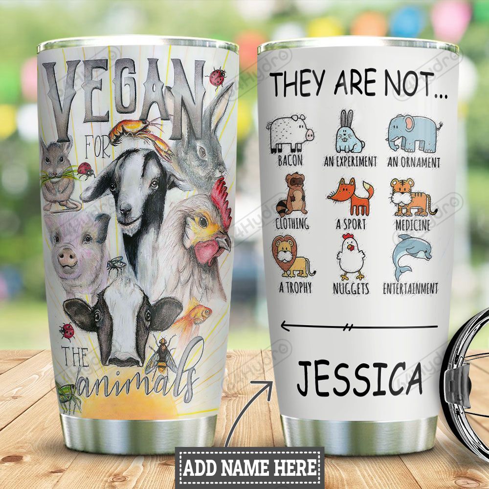 Personalized Vegan For The Animals HLM2001010Z Stainless Steel Tumbler