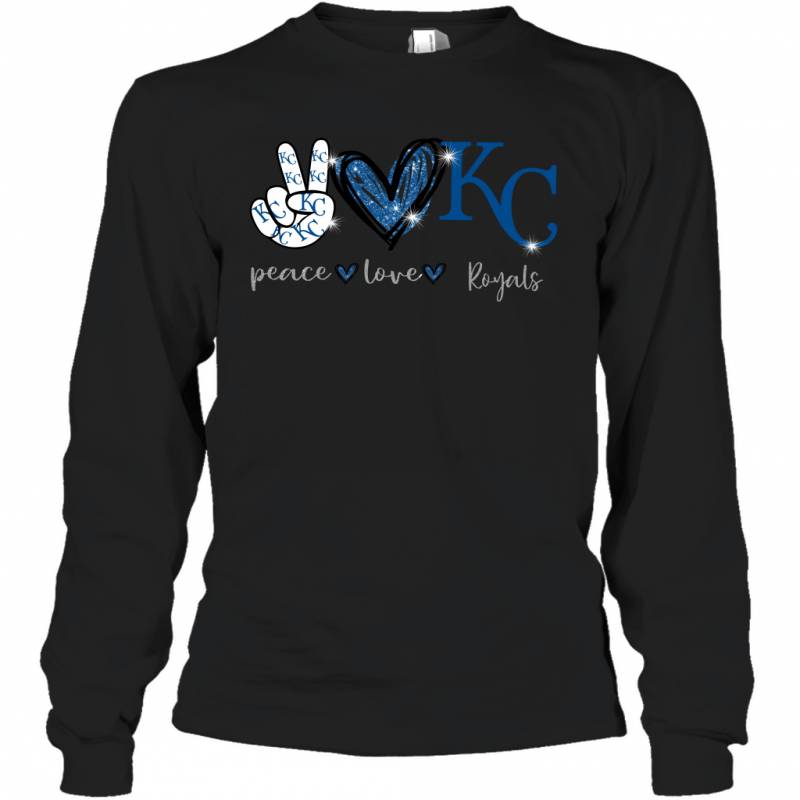 Peace Love Royals gift for Kansas City Royals Fans Long Sleeve T-Shirt