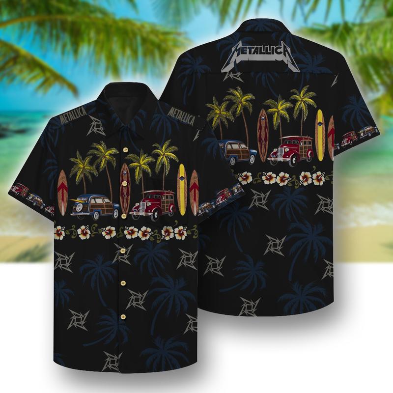 Metallica Black Beach Pattern- Hawaii Shirt-Tr00041