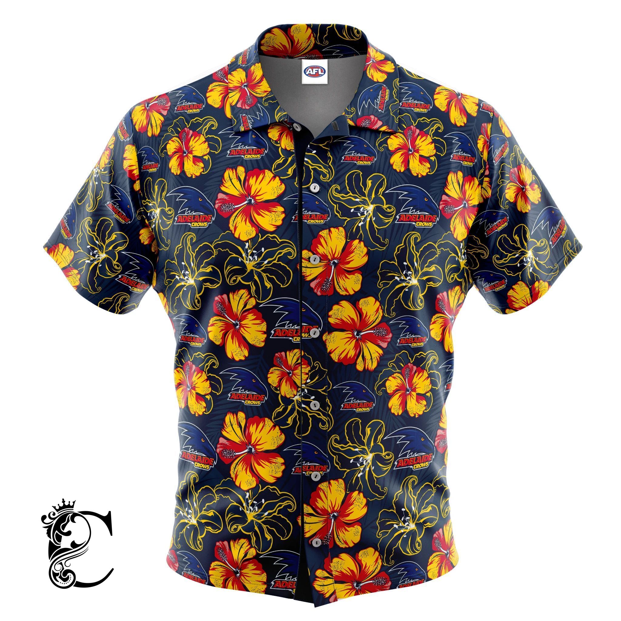 Afl Adelaide Crows ‘Floral’ Hawaiian Shirt