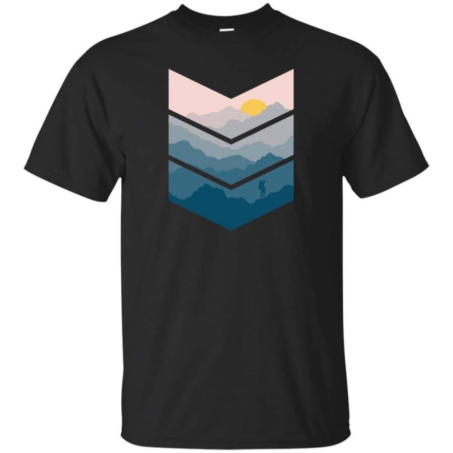 AGR Hiking Simple Chevron Sunset Graphic Tshirt Jaq T-shirt