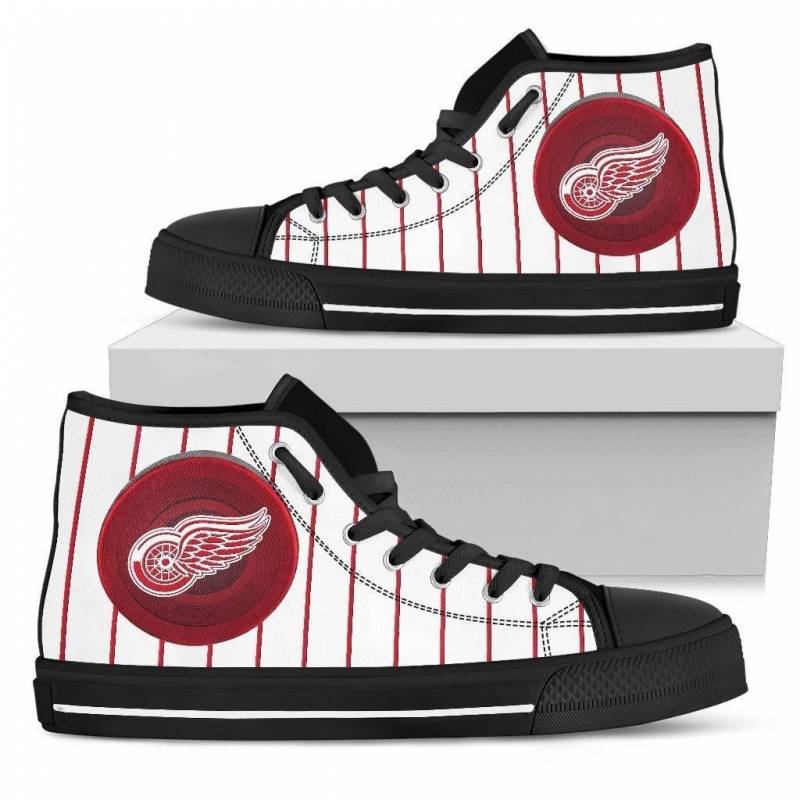 Straight Line With Deep Circle Detroit Red Wings High Top Shoes #152