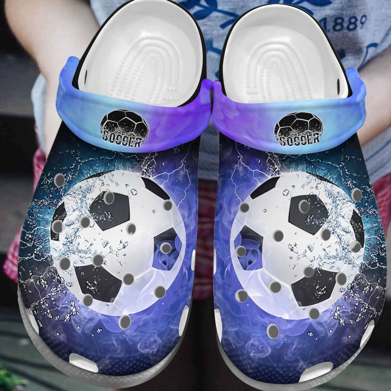 Soccer Personalized Clog, Custom Name, Text, Color, Number Fashion Style For Women, Men, Kid, Print 3D Soccer Lovers