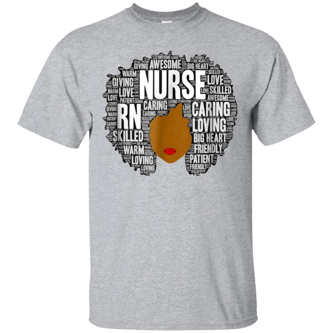 RN Nurse Afro Word Art Gift T-Shirt African American Nurses