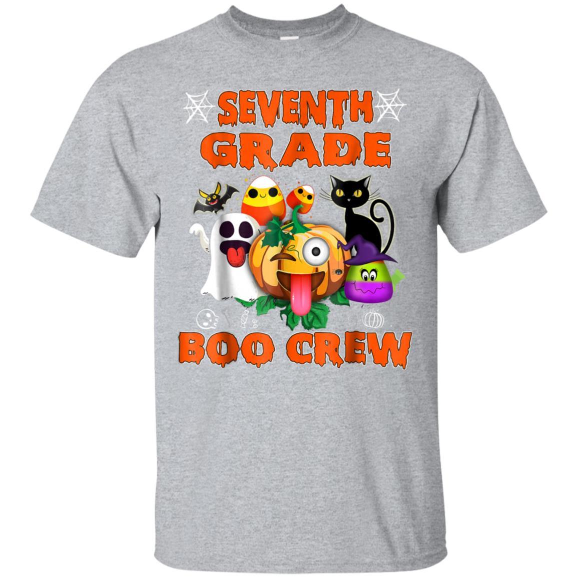 Black Cat Pumpkin Candy Ghost Shirt Seventh Grade BOO Crew