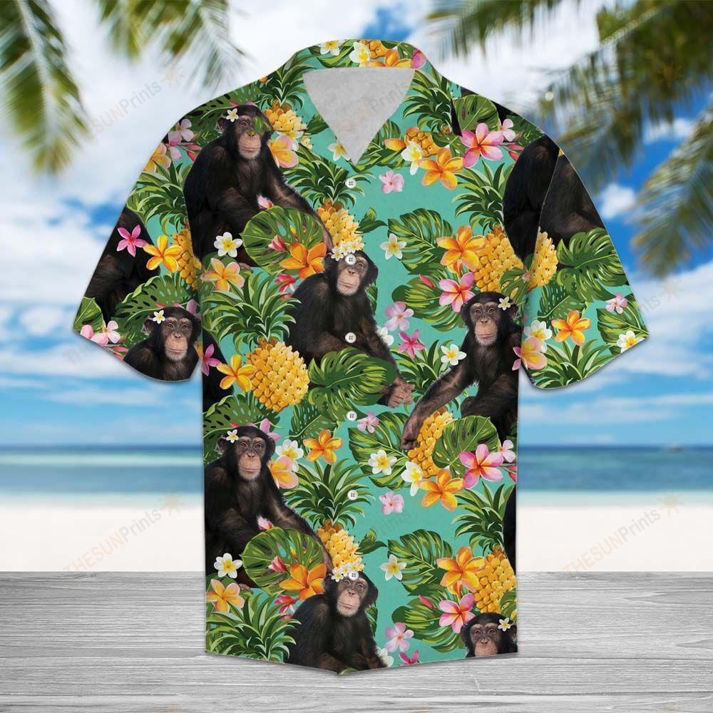 Tropical Pineapple Chimpanzee Hawaiian Shirt Ha107590