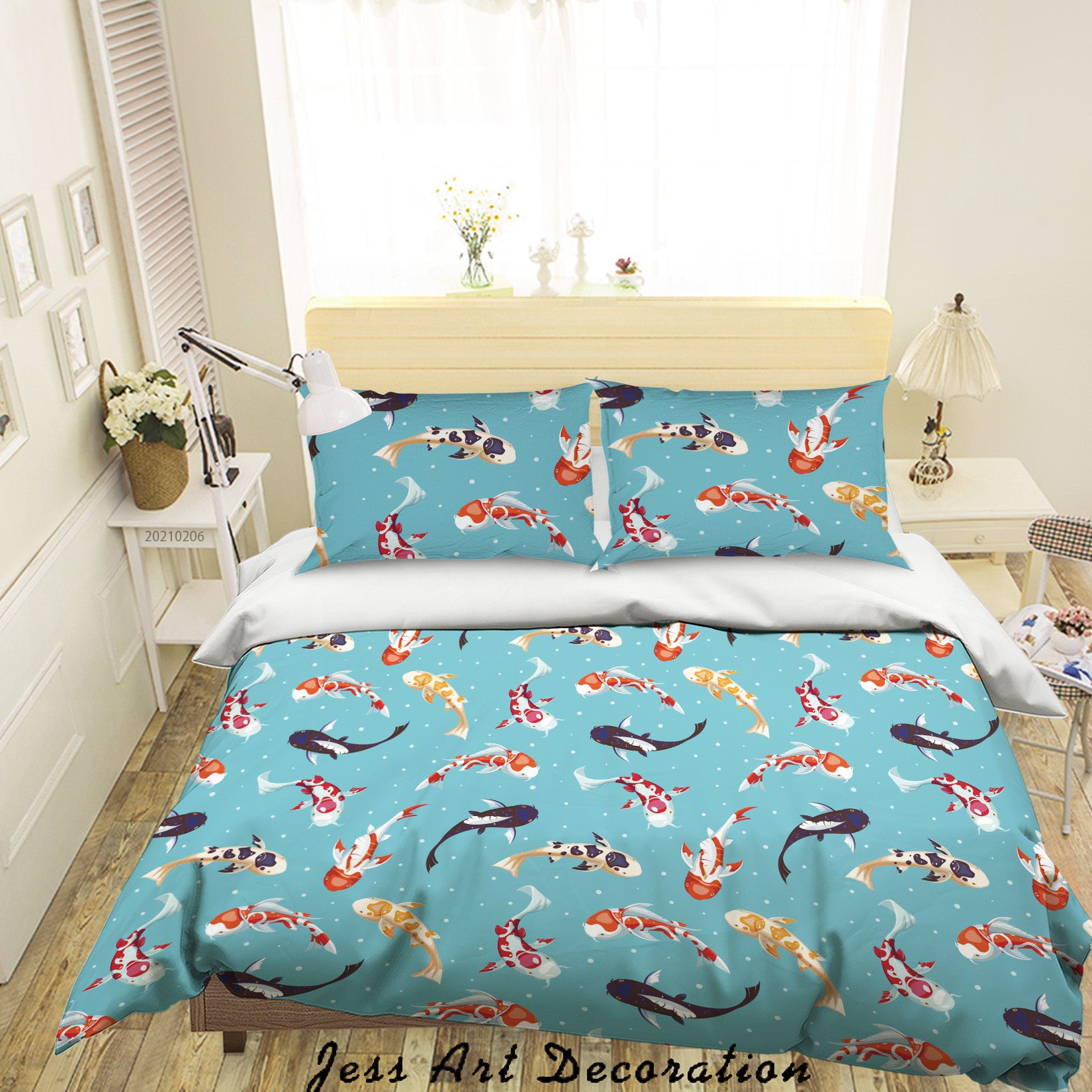 3D Hand Drawn Animal Fish Quilt Cover Set Bedding Set Duvet Cover Pillowcases 152