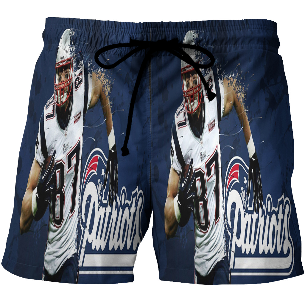 New England Patriots Gostkowski Runing 3D All Over Print Summer Beach Hawaiian Short